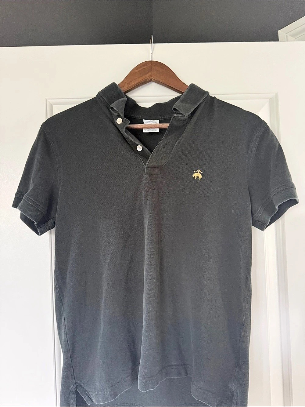 Brooks Brothers 1818 Slim Fit Cotton Polo Shirt Black Small